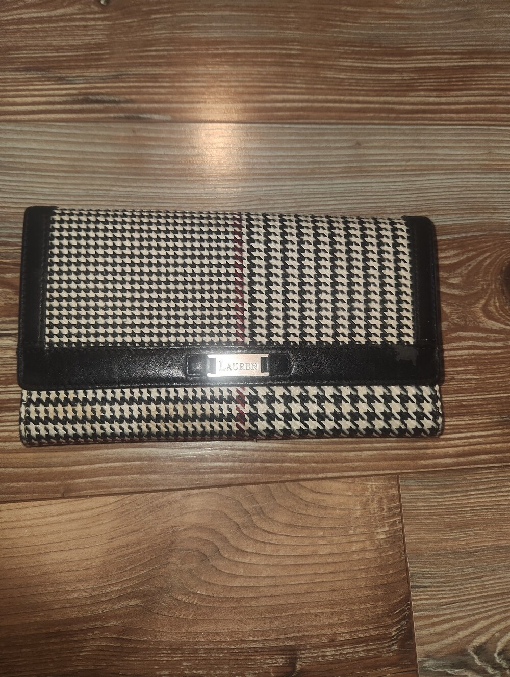 Lauren Houndstooth Foldover Wallet (Some Sign Of Wear View All Pics) - Picture 1 of 8